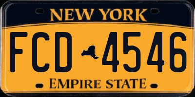 NY license plate FCD4546