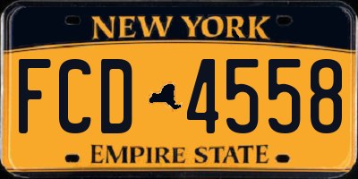 NY license plate FCD4558