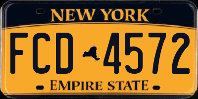 NY license plate FCD4572