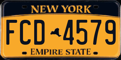 NY license plate FCD4579