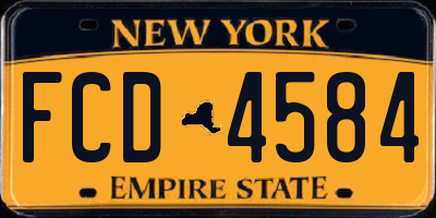 NY license plate FCD4584