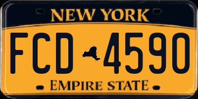 NY license plate FCD4590