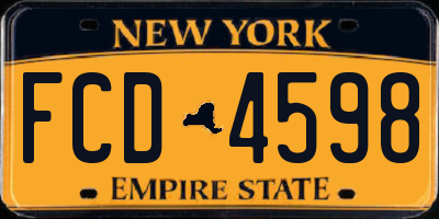 NY license plate FCD4598