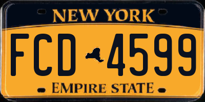 NY license plate FCD4599