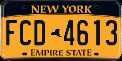 NY license plate FCD4613