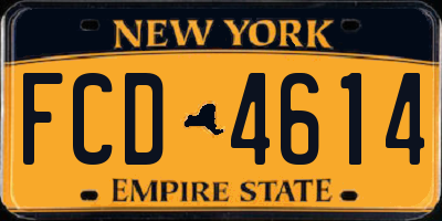 NY license plate FCD4614