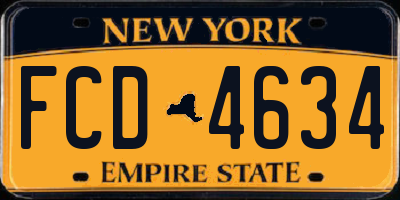 NY license plate FCD4634