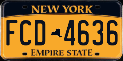 NY license plate FCD4636