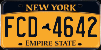 NY license plate FCD4642