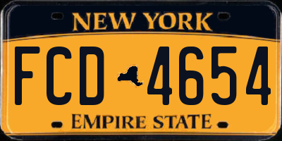 NY license plate FCD4654