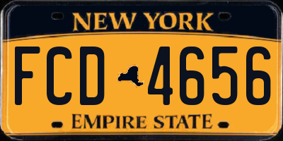 NY license plate FCD4656