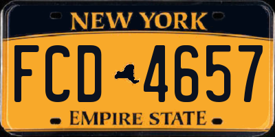 NY license plate FCD4657