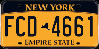 NY license plate FCD4661