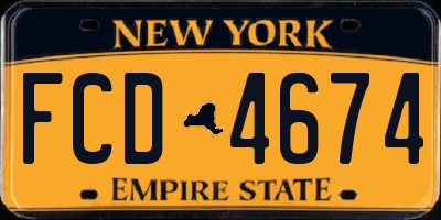 NY license plate FCD4674