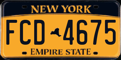 NY license plate FCD4675