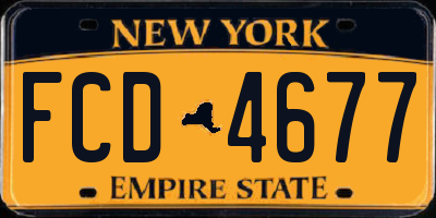NY license plate FCD4677