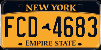NY license plate FCD4683
