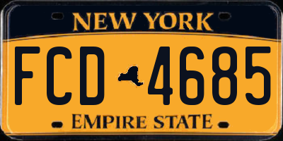 NY license plate FCD4685
