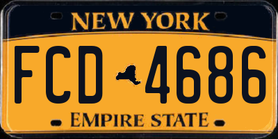 NY license plate FCD4686