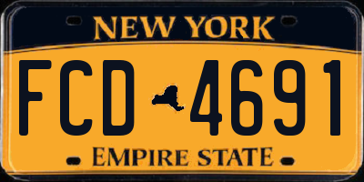 NY license plate FCD4691