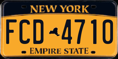 NY license plate FCD4710