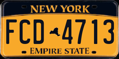 NY license plate FCD4713