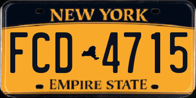 NY license plate FCD4715