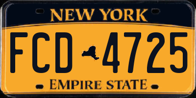 NY license plate FCD4725