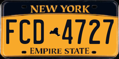 NY license plate FCD4727