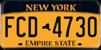 NY license plate FCD4730