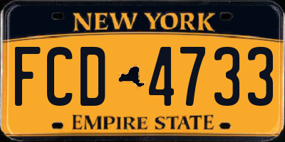 NY license plate FCD4733