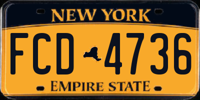 NY license plate FCD4736
