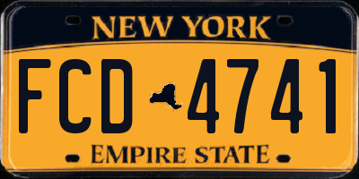 NY license plate FCD4741