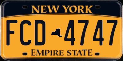 NY license plate FCD4747