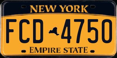 NY license plate FCD4750