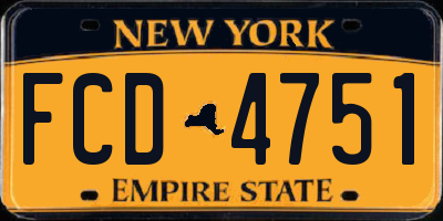 NY license plate FCD4751