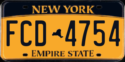 NY license plate FCD4754