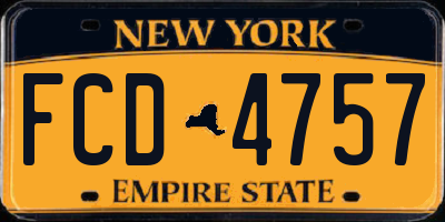 NY license plate FCD4757