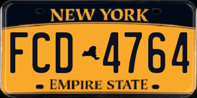 NY license plate FCD4764