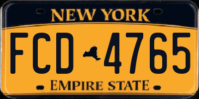 NY license plate FCD4765