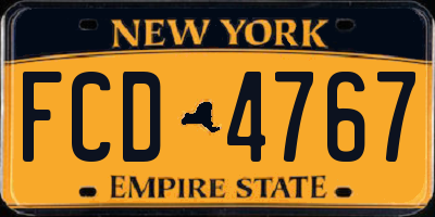 NY license plate FCD4767