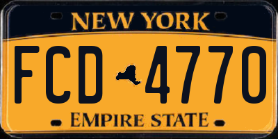 NY license plate FCD4770