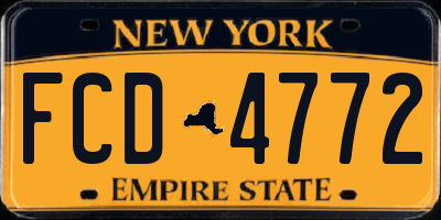 NY license plate FCD4772
