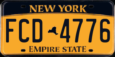 NY license plate FCD4776