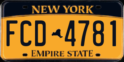 NY license plate FCD4781
