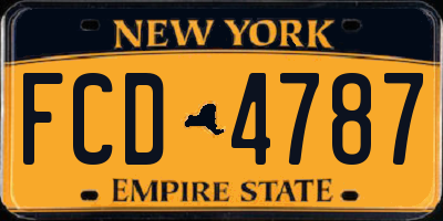 NY license plate FCD4787