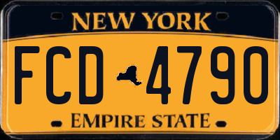 NY license plate FCD4790
