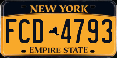 NY license plate FCD4793