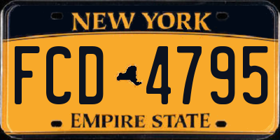 NY license plate FCD4795