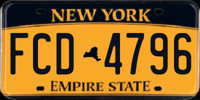 NY license plate FCD4796